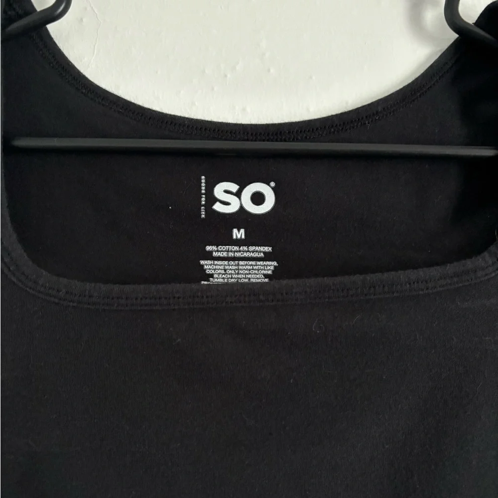 SO Black Fitted Crop T-Shirt - Picture 2 of 2